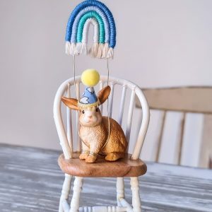 Spring Time Miniature Macrame Rainbow in Blues